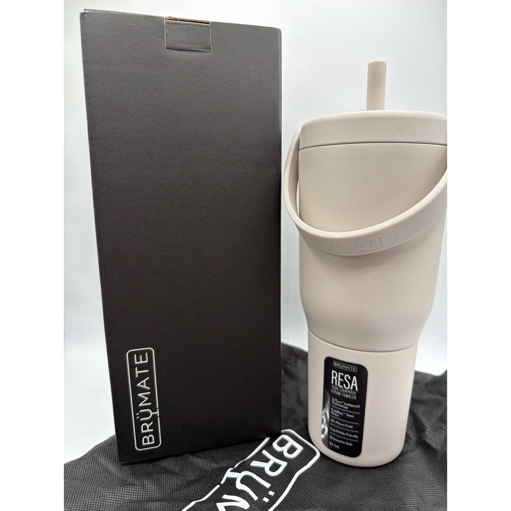 BrüMate Resa 35oz Dune Leakproof Straw Tumbler Handle Brand New in Box